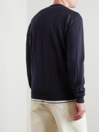 John Smedley - Striped Merino Wool Sweater - Blue