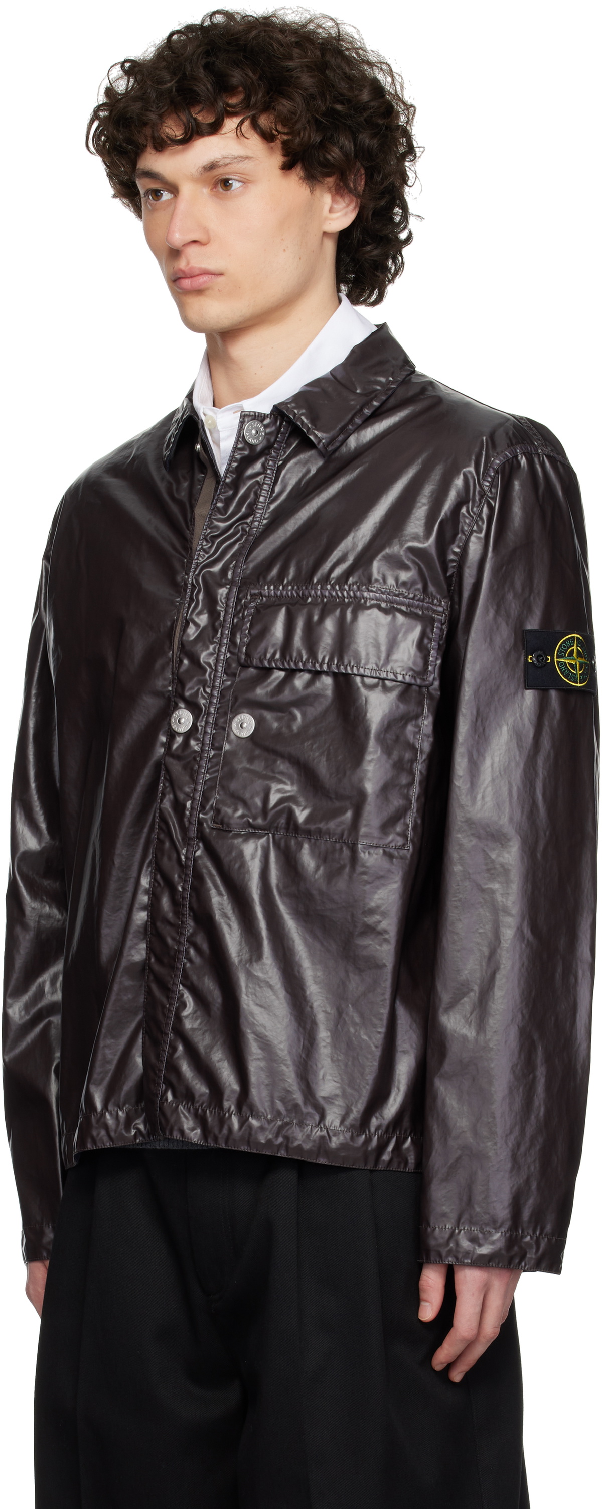 Stone Island Gray Mussola Gommata-TC Jacket Stone Island