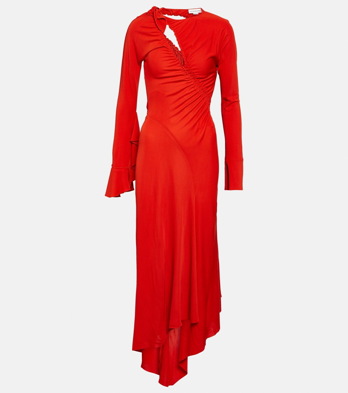 Victoria Beckham Asymmetric cutout jersey midi dress Victoria Beckham