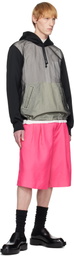 Comme des Garçons Homme Plus Black Polyester Smooth Thick & Nylon Tulle Hoodie