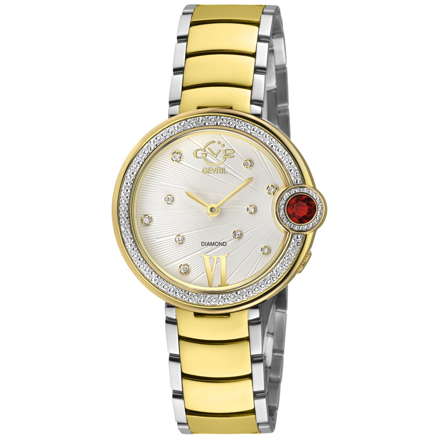 GV2 by Gevril Perugia Quartz White Dial Ladies Watch 14703B