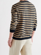 BARENA - Striped Linen and Cotton-Blend Sweater - Blue