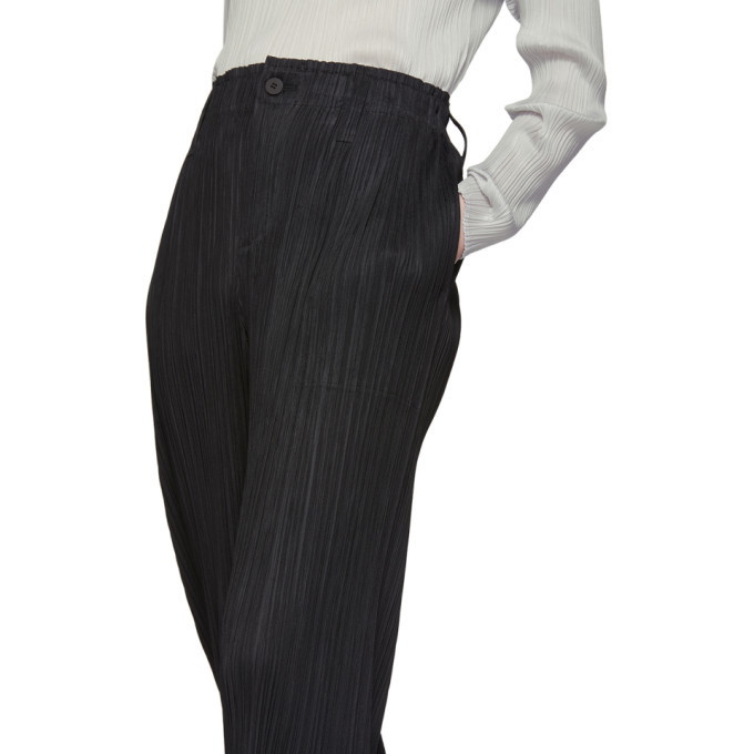 Pleats Please Issey Miyake Black Thicker Bottoms 1 Trousers Pleats