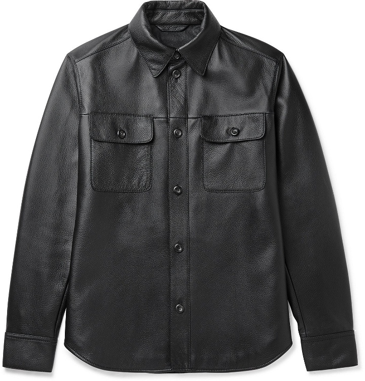 Photo: Brioni - Full-Grain Leather Overshirt - Black