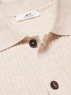 Mr P. - Striped Ribbed Merino Wool Shirt - White