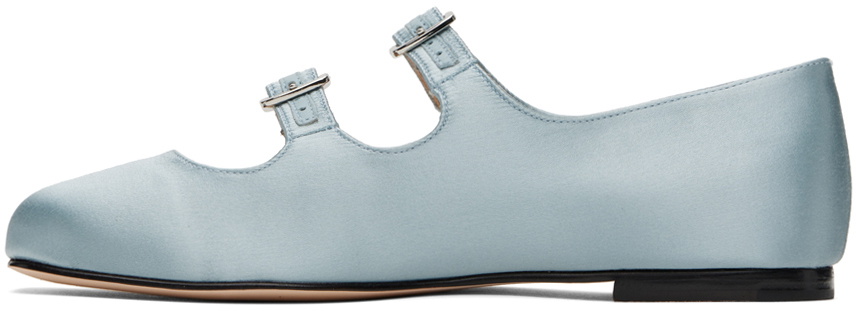 Sandy Liang SSENSE Exclusive Blue MJ Double Strap Ballerina Flats