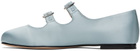 Sandy Liang SSENSE Exclusive Blue MJ Double Strap Ballerina Flats