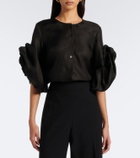 Carolina Herrera Floral-appliqué silk top