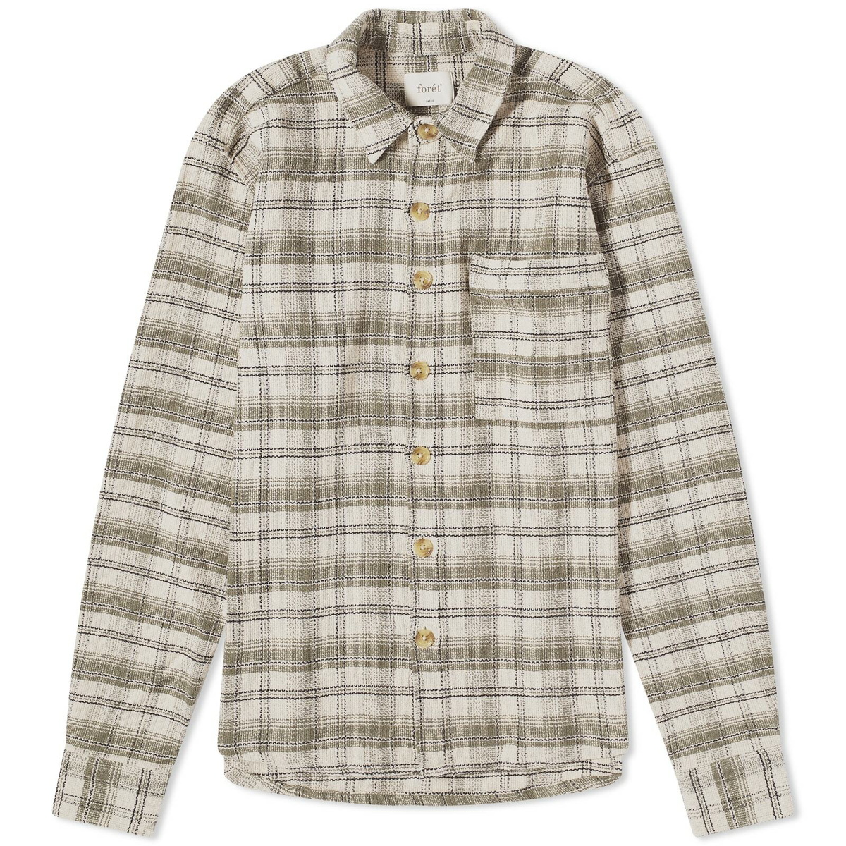 Foret Men's Buzz Check Overshirt in Khaki Check Foret