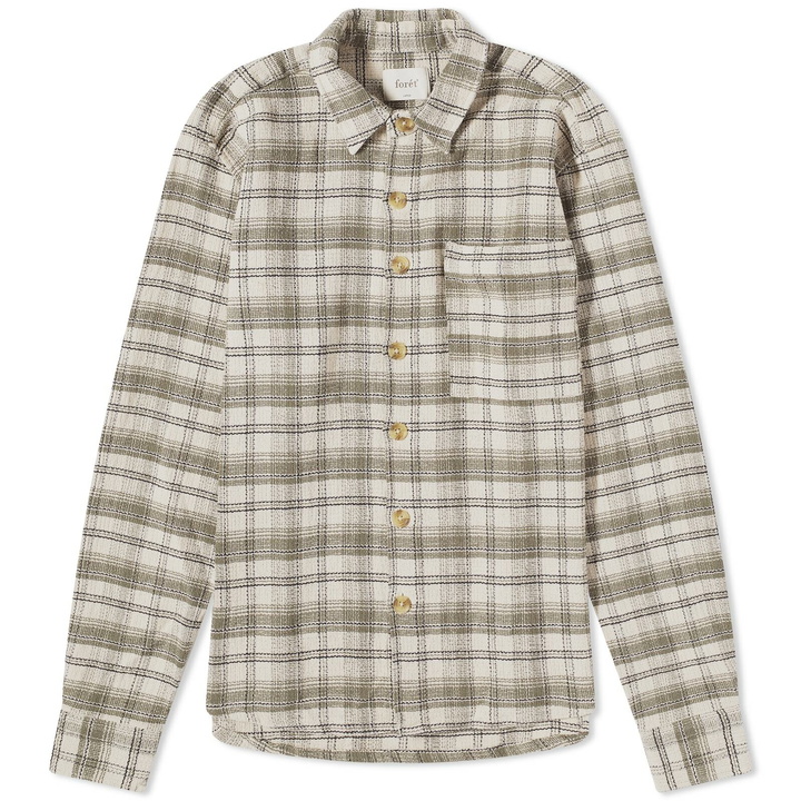 Photo: Foret Men's Buzz Check Overshirt in Khaki Check