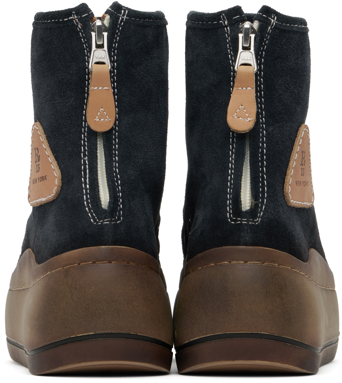 R13 Navy Distressed Tall Kurt Sneakers
