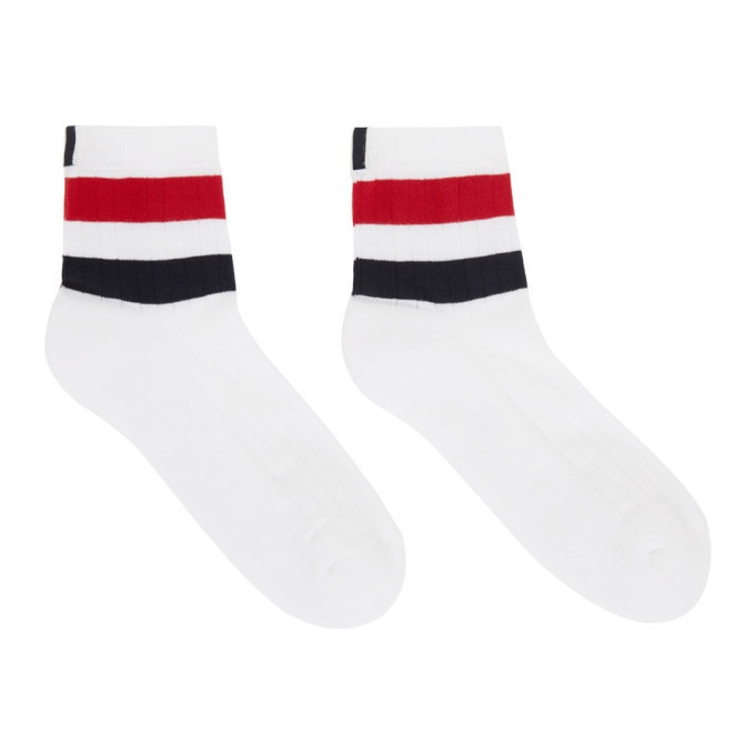 Photo: Thom Browne White RWB Stripe Athletic Socks