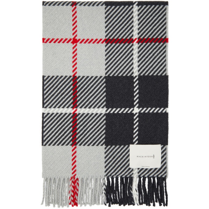 Photo: Mackintosh Grey Wool and Cashmere Check Scarf