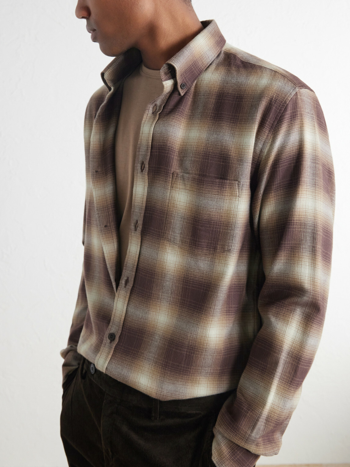 Sunspel - Checked Cotton-Flannel Shirt - Brown