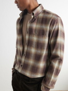 Sunspel - Checked Cotton-Flannel Shirt - Brown