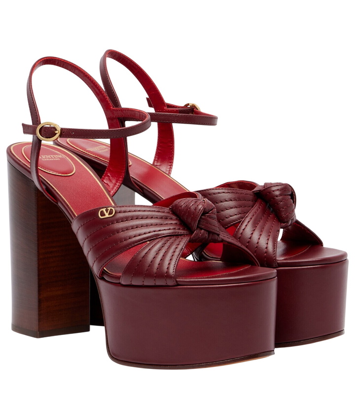 Photo: Valentino Garavani Crasher VLogo leather platform sandals