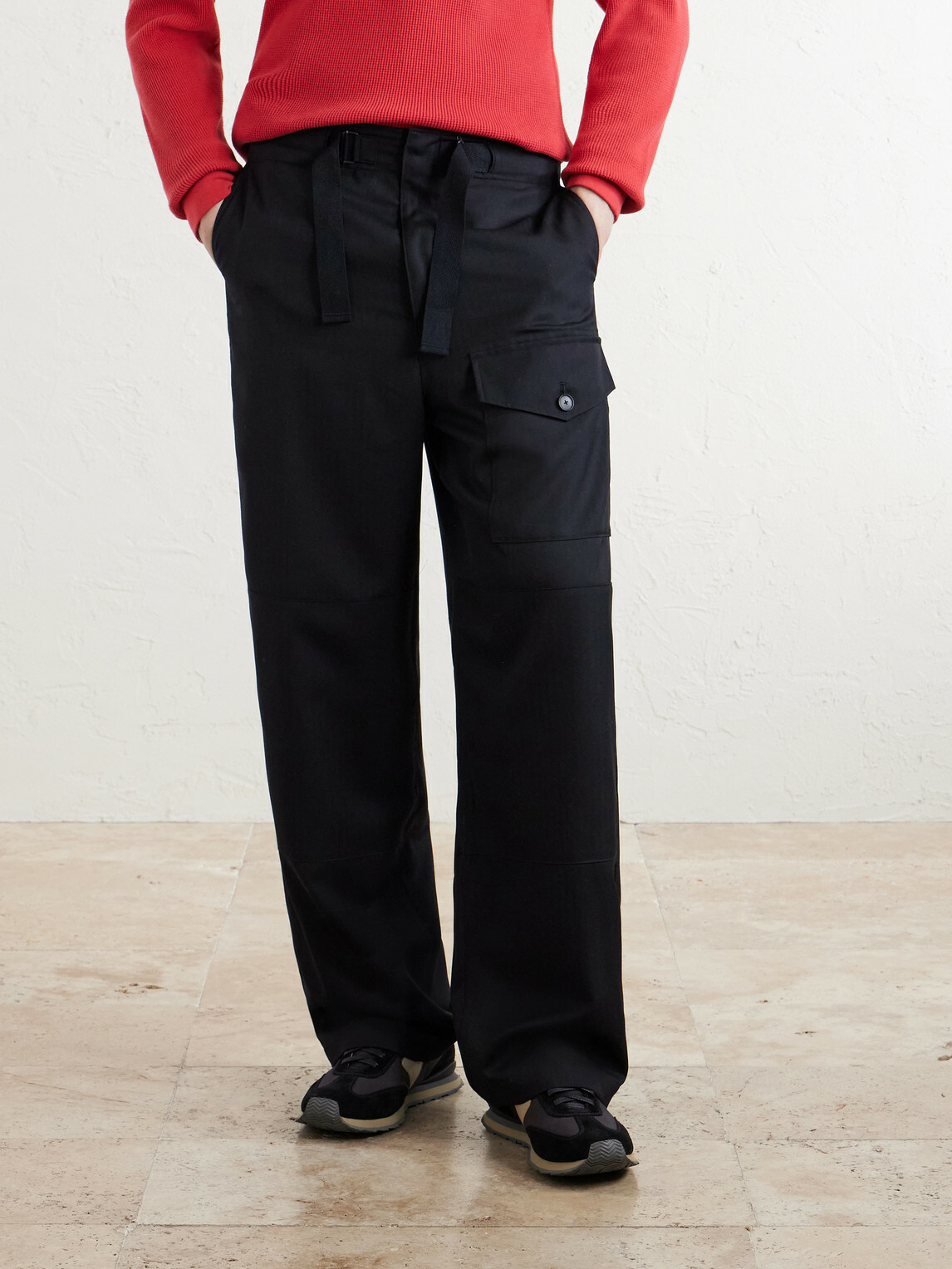 Visvim - FKT Runner Leather and Suede-Trimmed Canvas Sneakers - Black