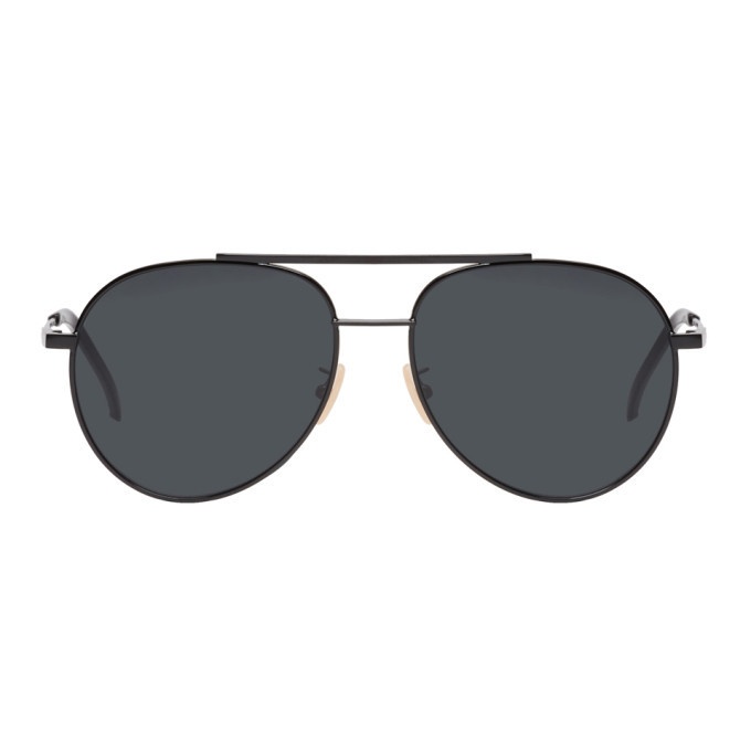 Photo: Fendi Black and Grey Aviator Sunglasses