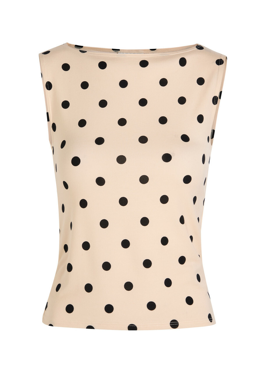 Reformation Dusk Polka dot Jersey Tank White