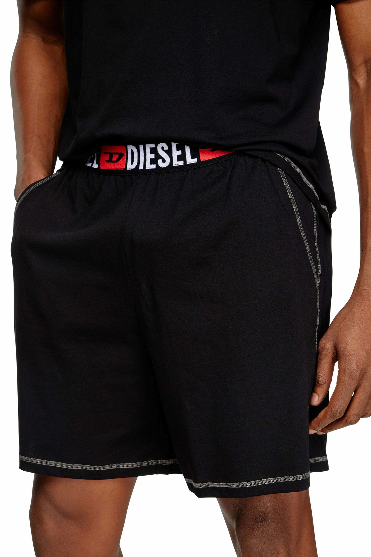 Diesel Short Pajamas set in cotton jersey - Pajamas Mens in Black