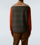 Junya Watanabe Leather-trimmed cotton and wool vest