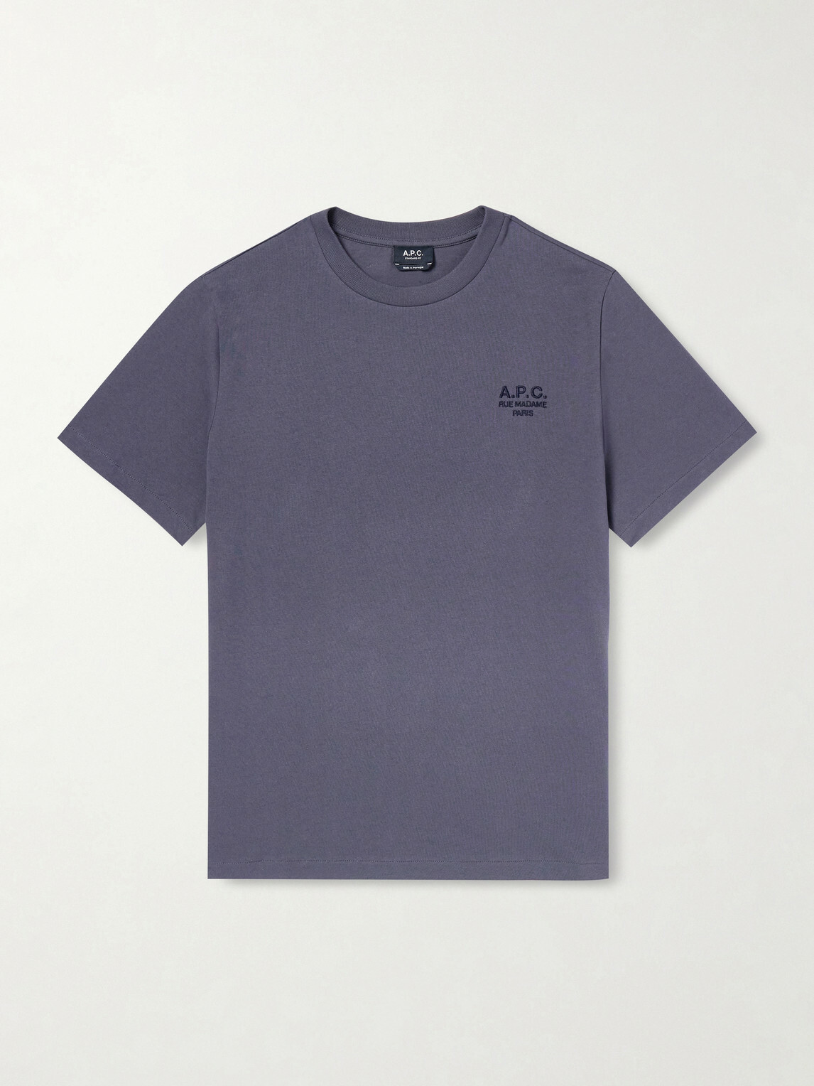 A.P.C. - Logo-Embroidered Cotton-Jersey T-Shirt - Purple A.P.C.