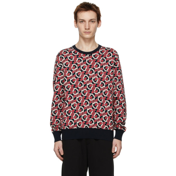 Photo: Moncler Black and Red Knit Logo Sweater