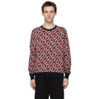 Moncler Black and Red Knit Logo Sweater