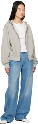 The Elder Statesman Gray Daily Zip Hoodie