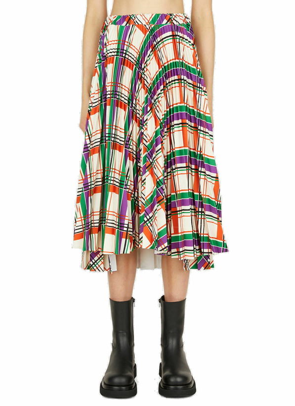 Photo: Pleated Checked Skirt in Multicolour