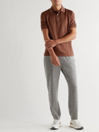 ERMENEGILDO ZEGNA - Cotton-Piqué Polo Shirt - Brown