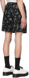 Ksubi Black Kut Out Shorts