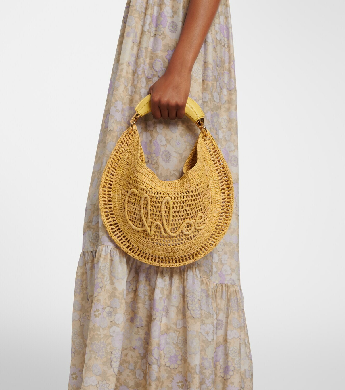 Chloé Summer Banana raffia shoulder bag