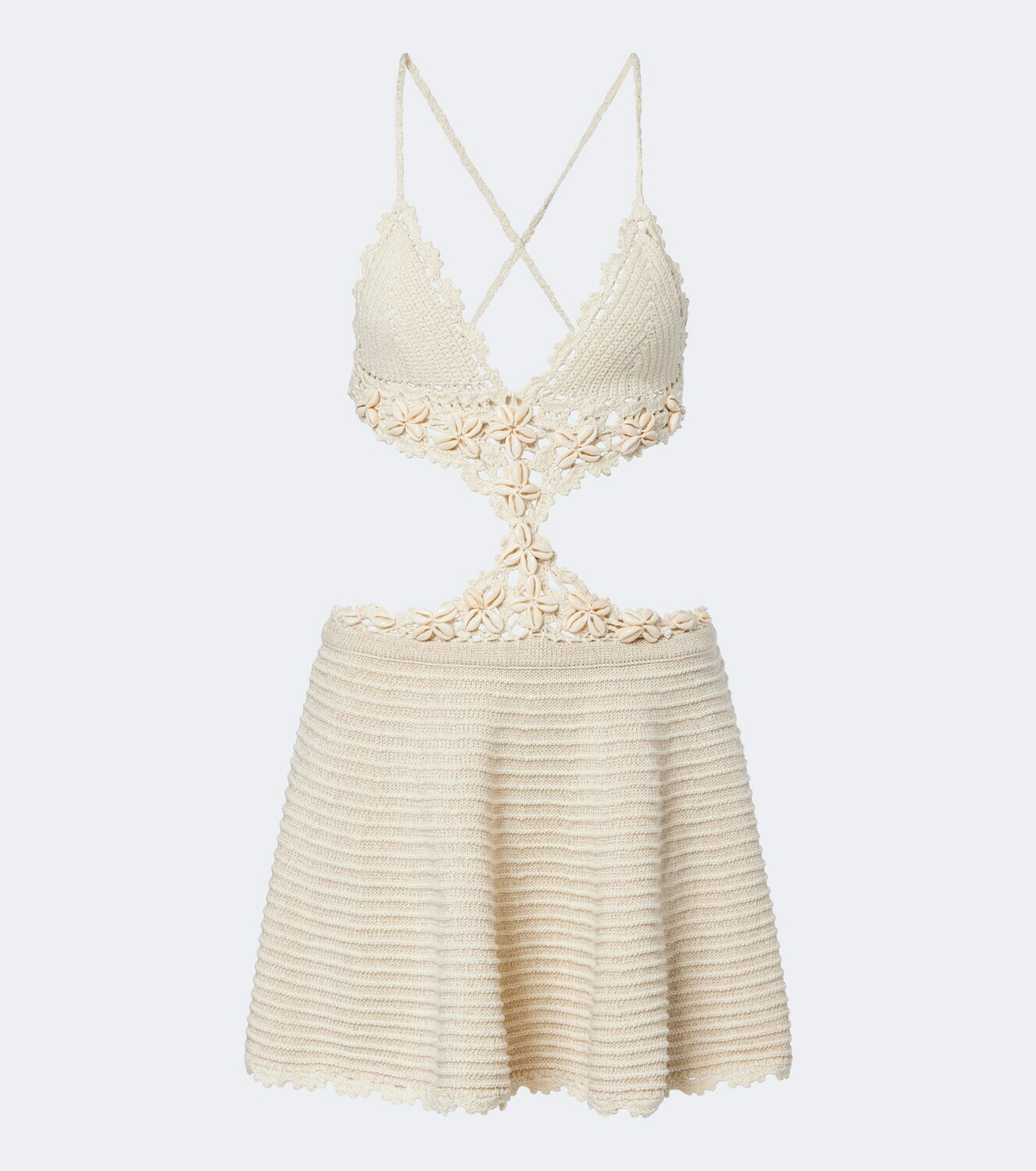 Retrofête Aisola cotton-blend crochet minidress