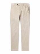 Massimo Alba - Slim-Fit Straight-Leg Pleated Cotton-Blend Trousers - Neutrals