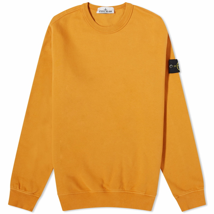 Photo: Stone Island Men's Garment Dyed Crew Sweat in Rust