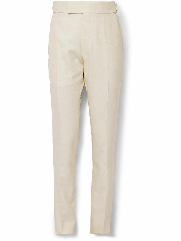 Photo: TOM FORD - Atticus Slim-Fit Tapered Silk-Canvas Suit Trousers - Neutrals