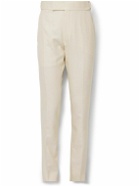 TOM FORD - Atticus Slim-Fit Tapered Silk-Canvas Suit Trousers - Neutrals