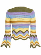 ZIMMERMANN - Raie Striped Cotton Knit Long Sleeve Top