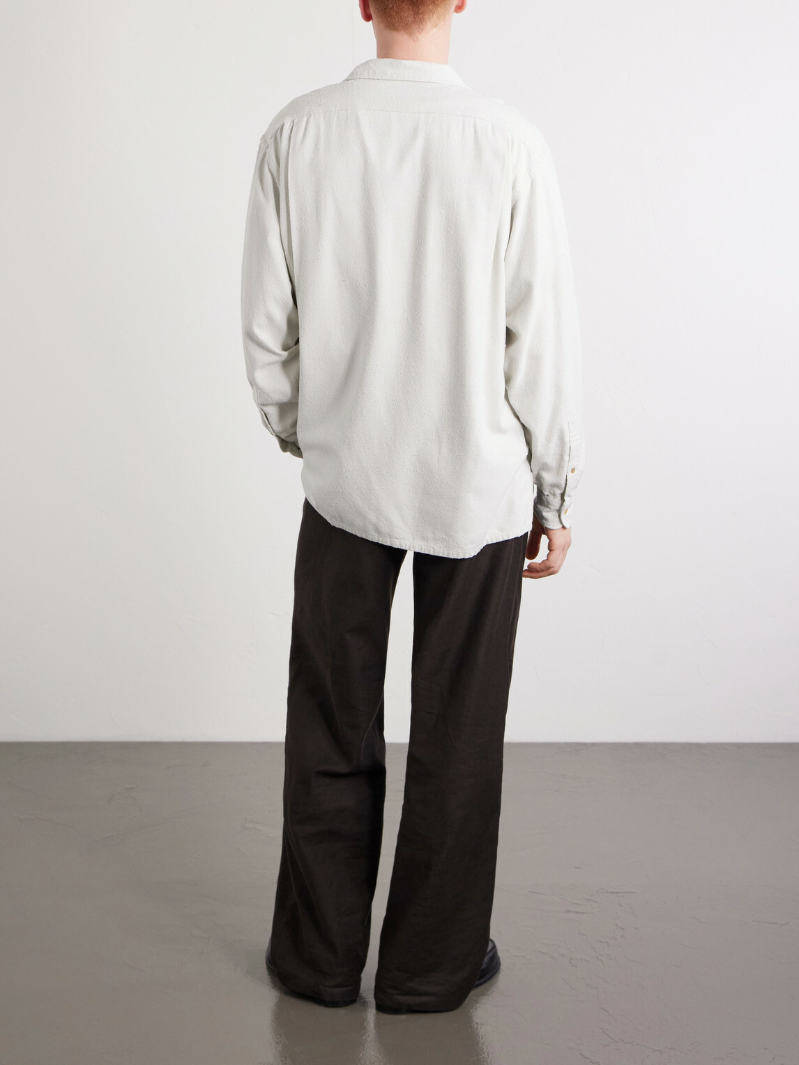 A.PRESSE - Camp-Collar Silk Shirt - Neutrals