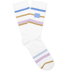 Acne Studios - Ribbed Striped Stretch Cotton-Blend Socks - Men - White