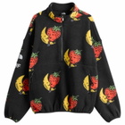 The North Face Men's x Sky High Farm Sherpa Fleece 1/2 Zip in Tnf Black/Strawberry Moon Print