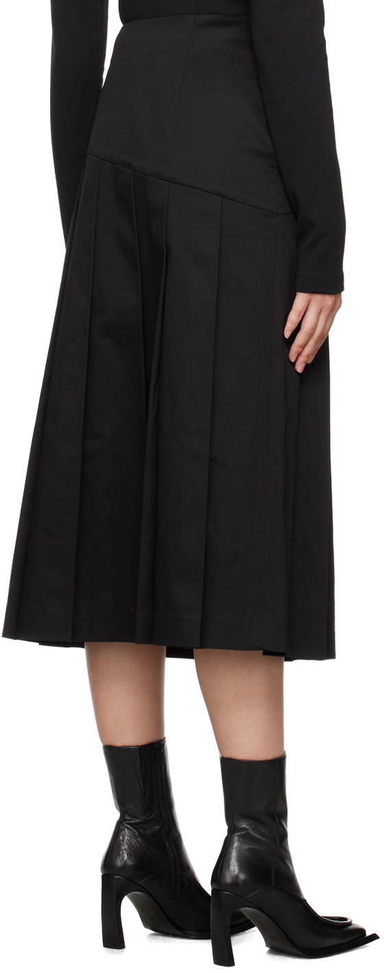 Kijun Black Pleated Midi Skirt Kijun