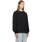Hugo Black Stacked-Logo Badge Cotton-Blend Sweatshirt