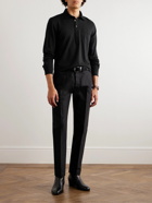 TOM FORD - Cotton and Silk-Blend Piqué Polo Shirt - Black