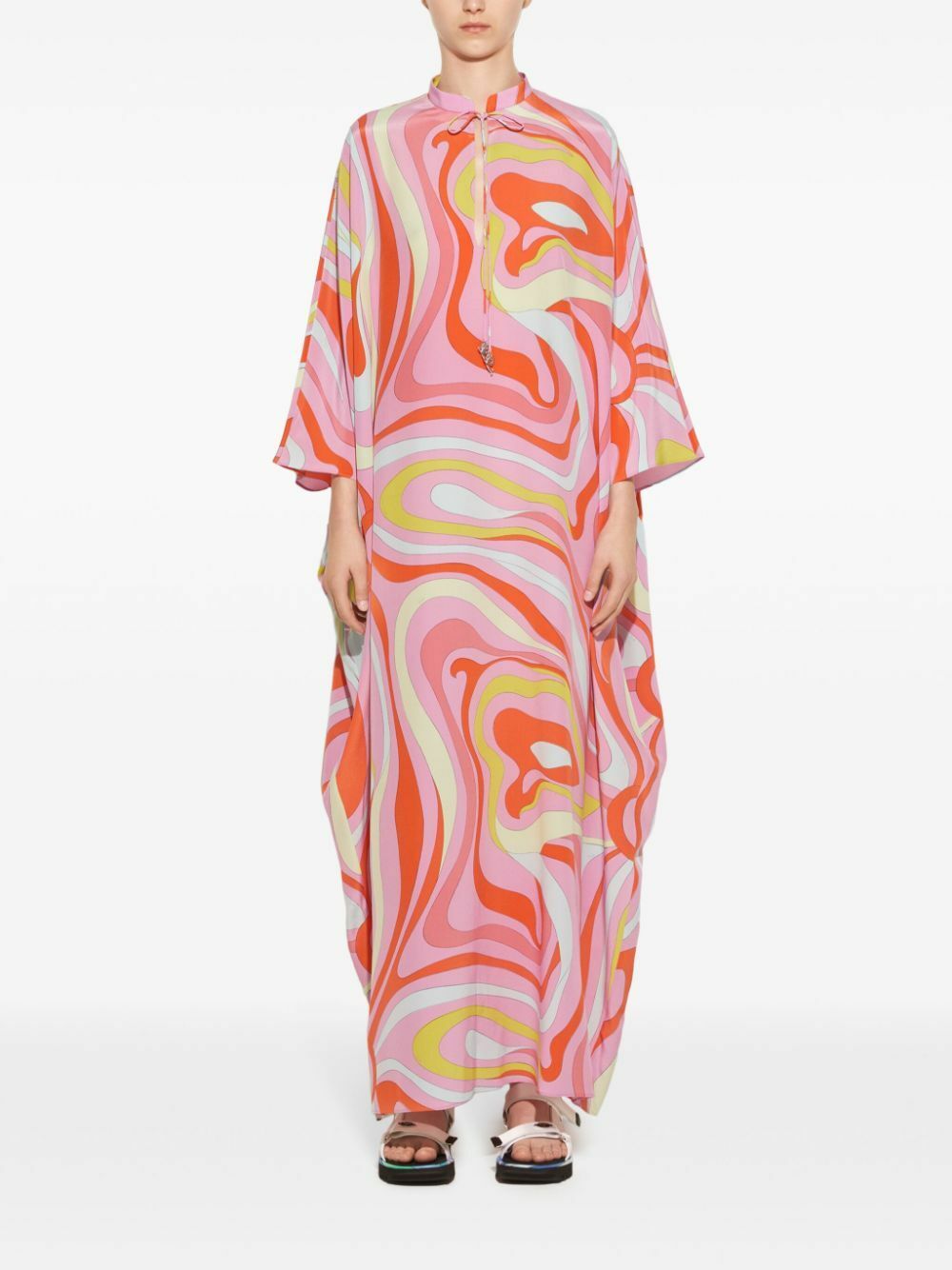 PUCCI Pink Marmo-Print Silk Dress Emilio Pucci