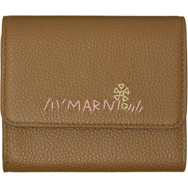 Photo: Marni Khaki 'Marni Mending' Leather Flap Card Holder