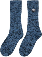 AMI Paris Blue Marled Socks