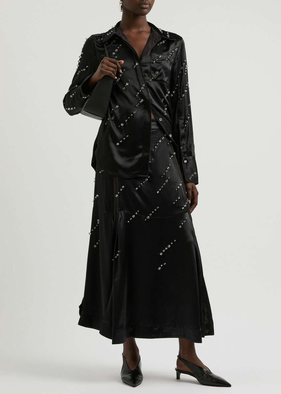 3.1 フィリップリム EMBELLISHED LS SATIN BLOUSE 3.1 フィリップリム EMBELLISHED LS SATIN BLOUSE 【公式通販】