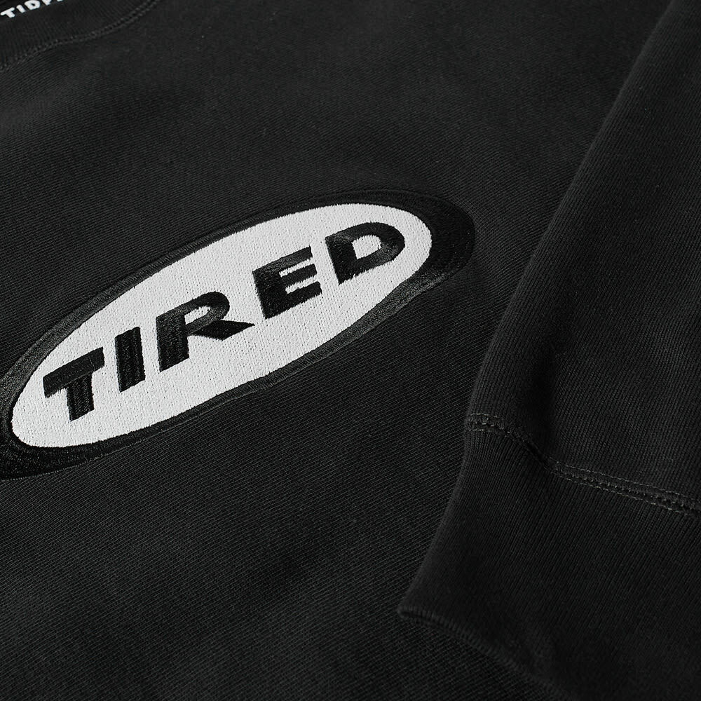 Tired Skateboards Men's Oval Logo Crew Sweat in Black Tired
